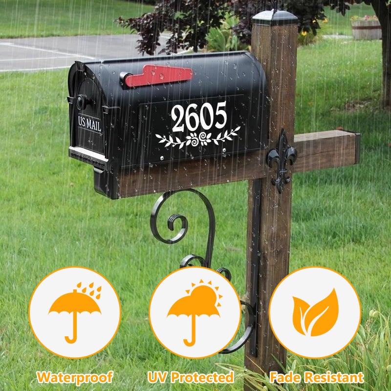 HLARTNET 3 Inch Reflective White Mailbox Numbers Stickers  4 Set Waterproof Rustic Mailbox Decal  Self Adhesive Vinyl Number for Mail box  Door  Garbage Bins - Image 5